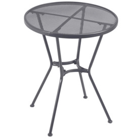 60cm Garden Round Bistro Table with Mesh Tabletop for Balcony Deck - thumbnail 1