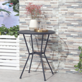 60cm Garden Round Bistro Table with Mesh Tabletop for Balcony Deck - thumbnail 2