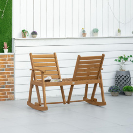 Wooden Garden Rocking Bench with Separately Adjustable Backrests - thumbnail 2