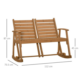 Wooden Garden Rocking Bench with Separately Adjustable Backrests - thumbnail 3