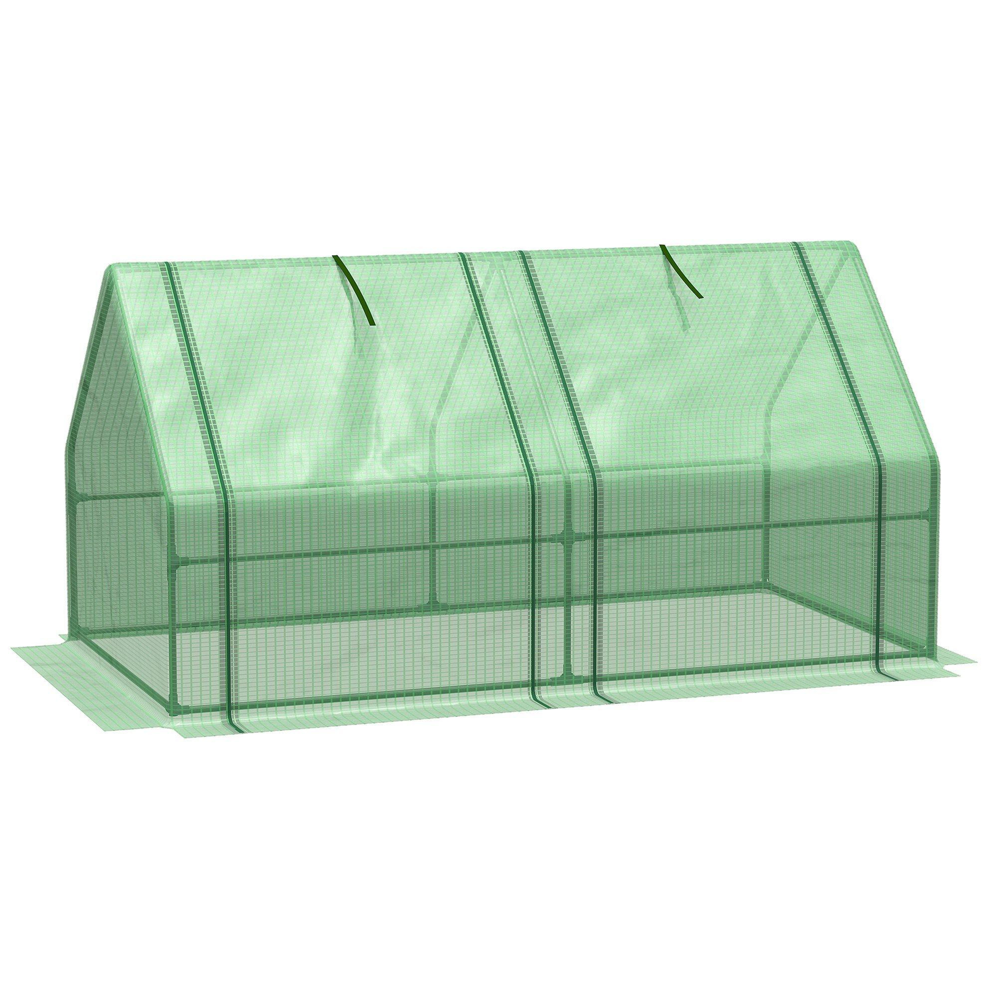 Mini Small Greenhouse with Steel Frame & PE Cover & Window - image 1