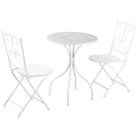 3 Piece Garden Bistro Set with Mosaic Top for Patio Balcony Poolside - thumbnail 1