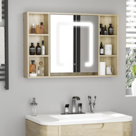 LED Dimmable Bathroom Cabinet Wall Mounted Mirrored Door Shelves - thumbnail 3