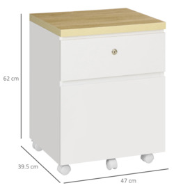 2-Drawer Filing Cabinet Mobile File Cabinet Legal Size with Lock Wheels - thumbnail 3