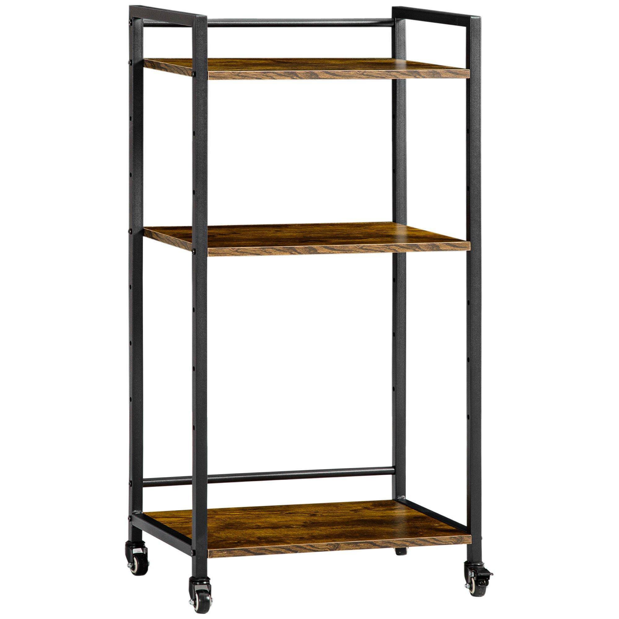 3-Tier Printer Stand Rolling Trolley with Adjustable Shelves - image 1