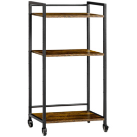 3-Tier Printer Stand Rolling Trolley with Adjustable Shelves - thumbnail 1