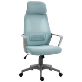 Mesh Fabric Desk Chair Swivel Chair High Backrest Adjustable Height - thumbnail 1