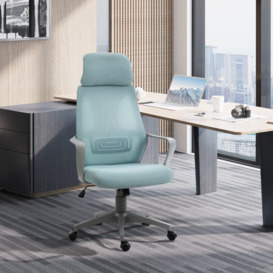 Mesh Fabric Desk Chair Swivel Chair High Backrest Adjustable Height - thumbnail 3