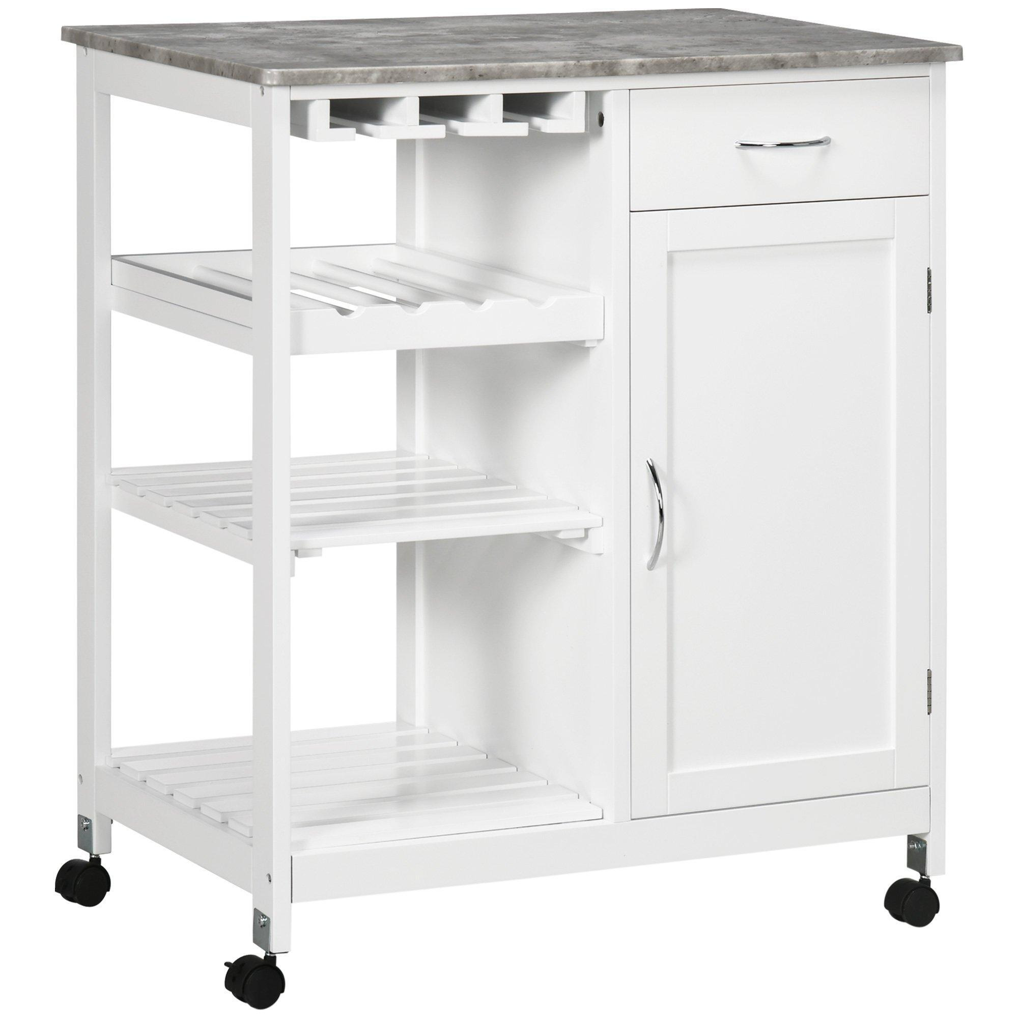 Compact Kitchen Trolley Utility Cart   Wheel Wine Rack Cabinet - image 1