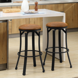 Bar Stools Set of 2 Microfiber Cloth Bar Chairs   Steel Legs - thumbnail 3