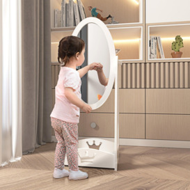 Free Standing Kids' Dressing Mirror with storage For 3- 8 Years Old White - thumbnail 2