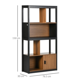 4-Tier Bookshelf Bookcase with Storage Shelves Cabinet Home Office - thumbnail 3