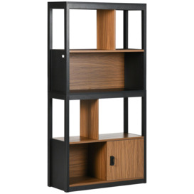 4-Tier Bookshelf Bookcase with Storage Shelves Cabinet Home Office