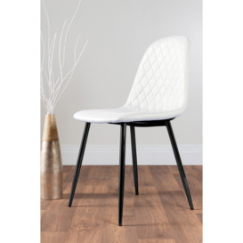 2x Corona Black Leg Faux Leather Dining Chair