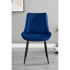 2x Pesaro Velvet Black Leg Luxury Dining Chairs - thumbnail 2