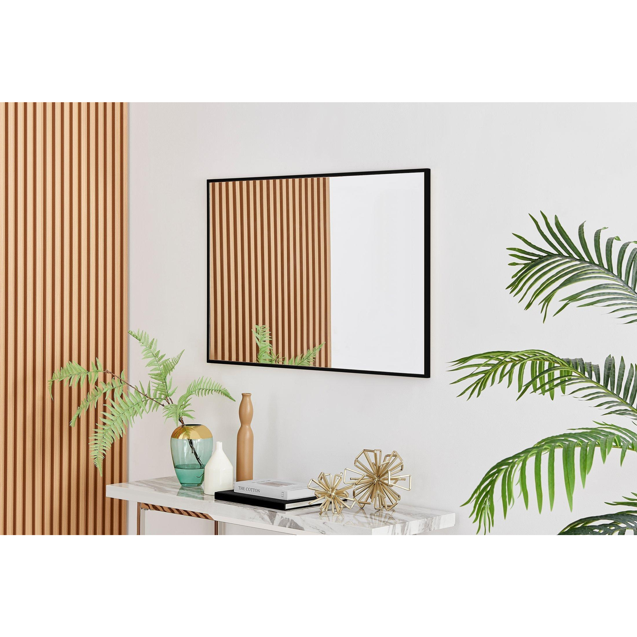 Emma Small 100x66cm Framed Rectangular Vertical Living Room Hallway Wall Mirror - image 1
