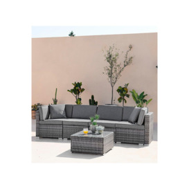 Orlando 4 Seat Modular Outdoor Garden Sofa - Rattan Garden Sofa with Thick Cushions - Garden Coffee Table - thumbnail 2