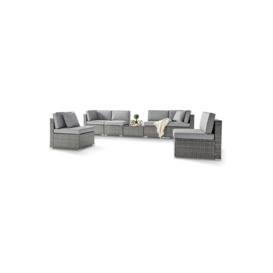 Orlando 6 Seat Modular Outdoor Garden Sofa - Rattan Garden Sofa with Thick Cushions - Garden Coffee Table