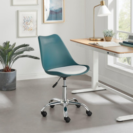 Oslo Scandi Inspired Office Chair With A Comfortable Faux Leather Seat Cushion - thumbnail 1