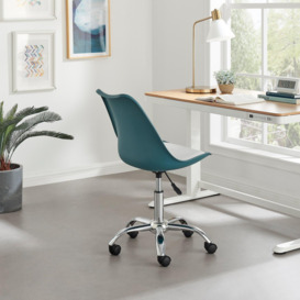 Oslo Scandi Inspired Office Chair With A Comfortable Faux Leather Seat Cushion - thumbnail 3
