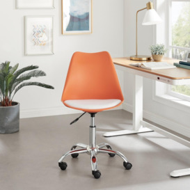 Oslo Scandi Inspired Office Chair With A Comfortable Faux Leather Seat Cushion - thumbnail 2