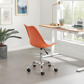 Oslo Scandi Inspired Office Chair With A Comfortable Faux Leather Seat Cushion - thumbnail 3