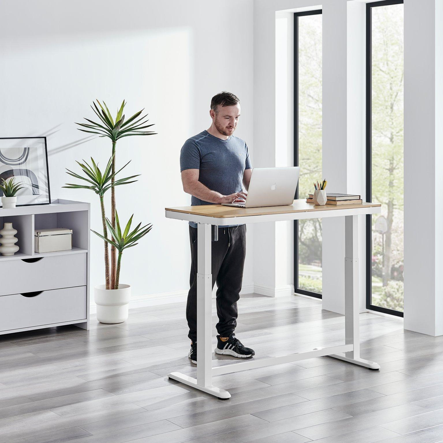 Atticus 73cm - 122cm Electonic Height Adjustable Office And Gaming Desk with USB Ports and Anti-Collision - image 1