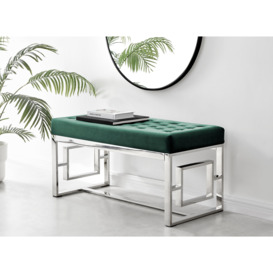 Cambridge Modern Soft Touch Velvet And Silver Metal Bench - thumbnail 1