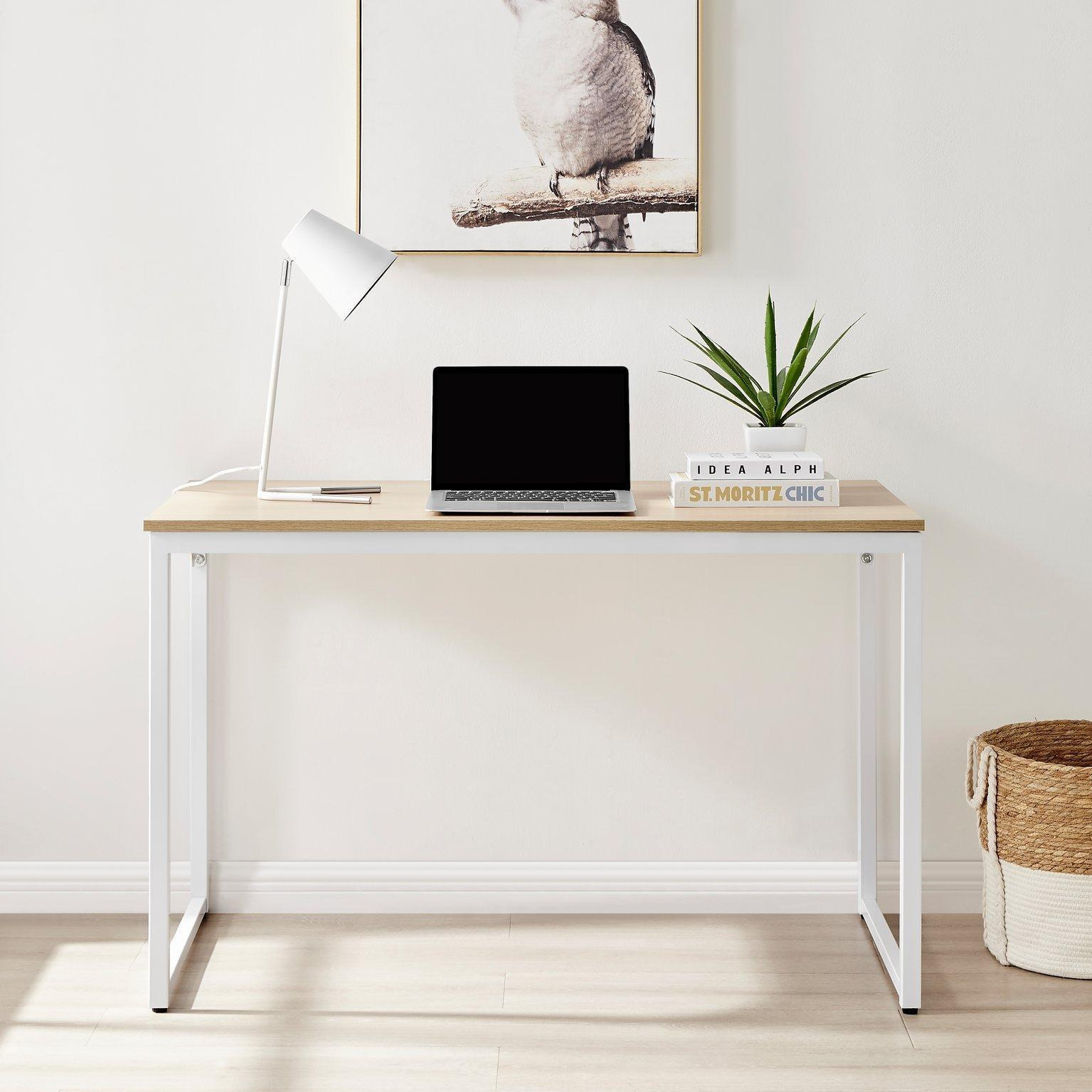 Kendrick 120cm Melamine Coated Home Office Computer Desk with White Legs - image 1