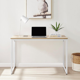Kendrick 120cm Melamine Coated Home Office Computer Desk with White Legs - thumbnail 1