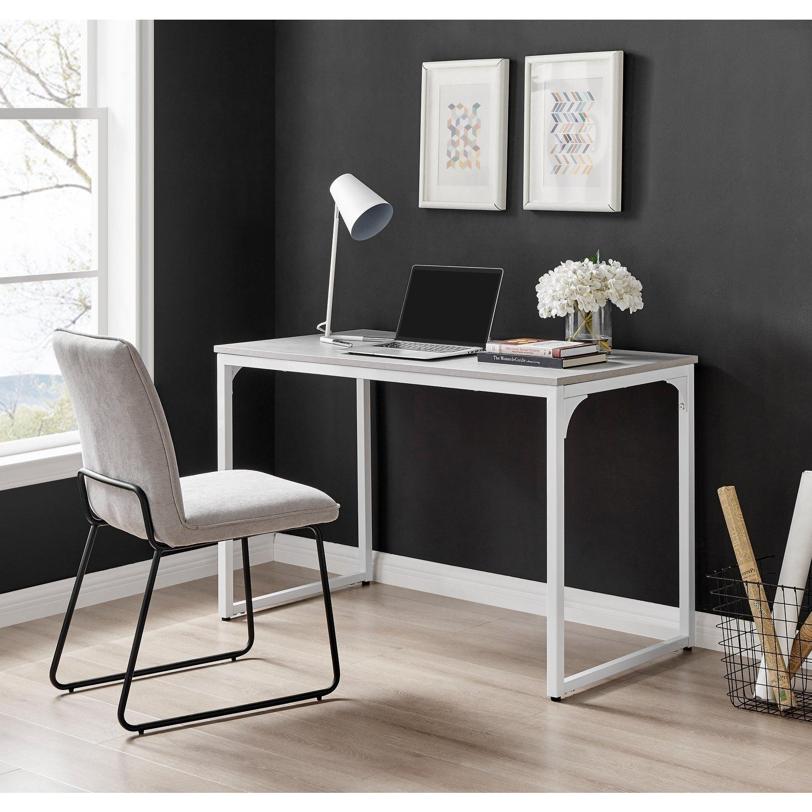 Kendrick 120cm Melamine Coated Home Office Computer Desk with White Legs - image 1