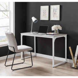 Kendrick 120cm Melamine Coated Home Office Computer Desk with White Legs
