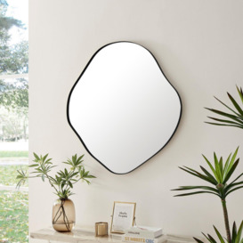 Vita Irregular Pebble Wall Mirror with Black Or Gold Frame - thumbnail 2