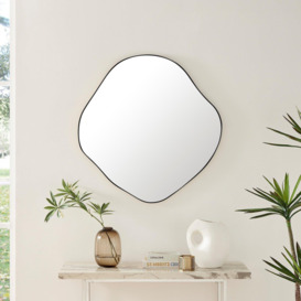 Vita Irregular Pebble Wall Mirror with Black Or Gold Frame