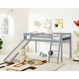 Newark Wooden Mid-Sleeper Bunk Bed with Slide - thumbnail 1