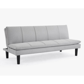 Pearse Fabric Sofa Bed With Ribbed Fabric Detail and Black Legs - thumbnail 2