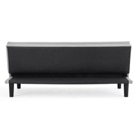 Pearse Fabric Sofa Bed With Ribbed Fabric Detail and Black Legs - thumbnail 3
