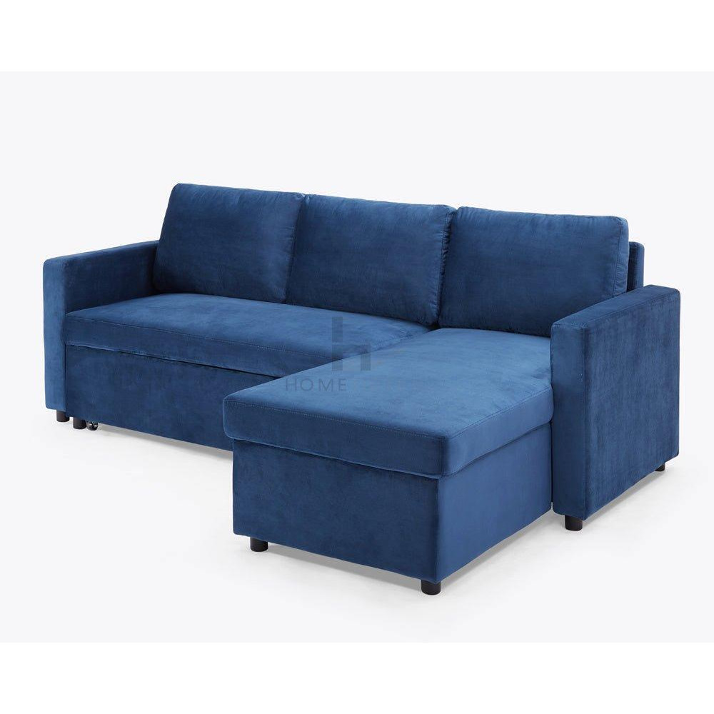 Dorset Velvet Pull Out Sofa Bed Reversible Chaise with Underseat Storage - image 1
