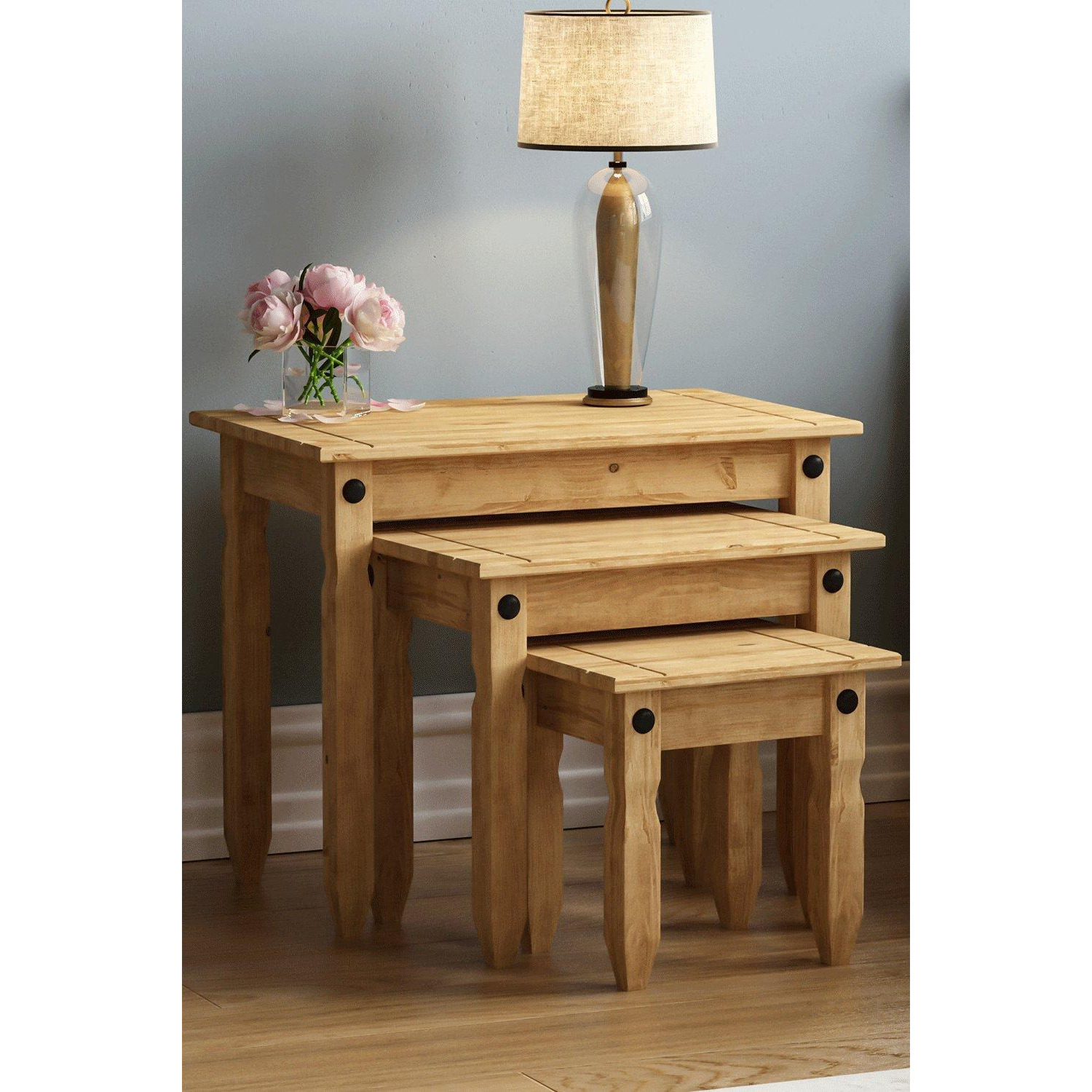 Vida Designs Corona Nest Of Tables Set of 3 Storage Living Room Furniture - image 1