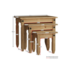Vida Designs Corona Nest Of Tables Set of 3 Storage Living Room Furniture - thumbnail 2