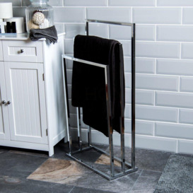Bath Vida 3 Tier Towel Stand Square Freestanding Storage - thumbnail 3
