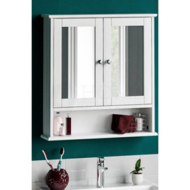 Bath Vida Priano 2 Door Mirrored Wall Cabinet With Shelf Storage Bathroom Furniture 580 x 560 x 130 mm - thumbnail 1