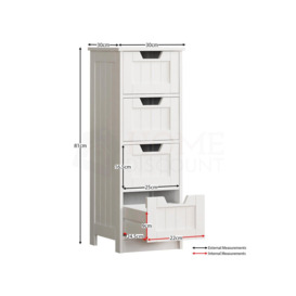 Bath Vida Priano 4 Drawer Freestanding Unit Bathroom Storage - thumbnail 2