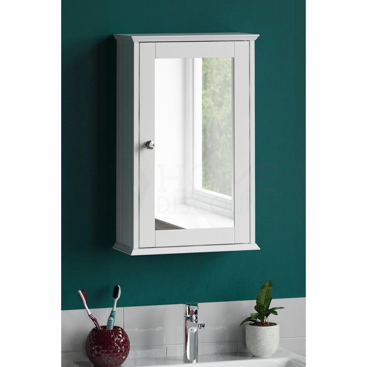 Bath Vida Priano 1 Door Mirrored Wall Cabinet With Shelf Storage Bathroom Furniture 530 x 340 x 150 mm - image 1