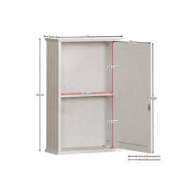 Bath Vida Priano 1 Door Mirrored Wall Cabinet With Shelf Storage Bathroom Furniture 530 x 340 x 150 mm - thumbnail 2