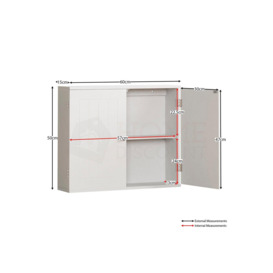 Bath Vida Priano 2 Door Wall Cabinet With Shelves Bathroom Storage - thumbnail 2