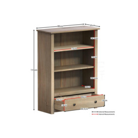 Vida Designs Panama 1 Drawer Bookcase Storage 1100 x 800 x 350 mm - thumbnail 2