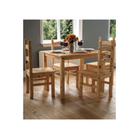 Vida Designs Corona 4 Seater Dining Set Solid Pine Kitchen Furniture - thumbnail 1