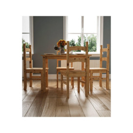 Vida Designs Corona 4 Seater Dining Set Solid Pine Kitchen Furniture - thumbnail 3