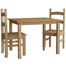Vida Designs Corona 2 Seater Dining Set Solid Pine Kitchen Furniture - thumbnail 3